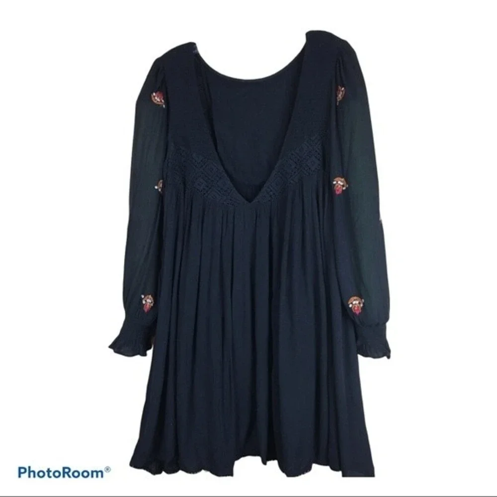 Free People Mohave Embroidered Mini Dress Size S